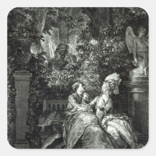 Ja oder nein? 1781, Gravur von N. Thomas Quadratischer Aufkleber