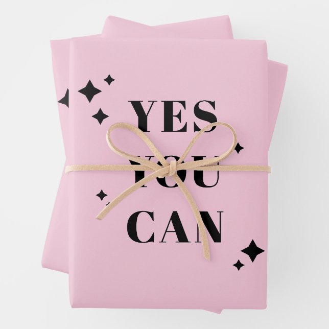 Ja, Sie können inspirierendes Zitat Geschenkpapier Set (Beispiel)