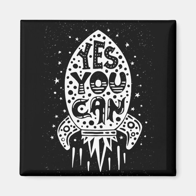 Ja, Sie können Rocketship Magnet (Vorne)