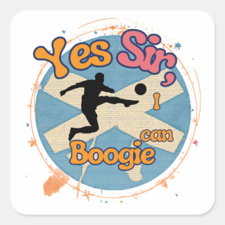 Ja Sir, ich kann mit Fußballern Boogie Quadratischer Aufkleber