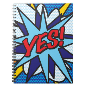 Ja Spaß Retro-Comic-Book-Pop-Art Notizblock