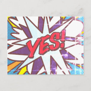 JA Spaß Retro-Comic-Book-Pop-Art Postkarte