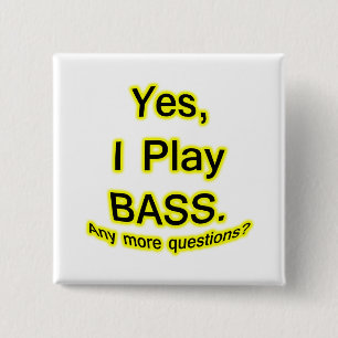 Ja spiele ich schwarzes Text-Gelb-Bass-Glühen Button