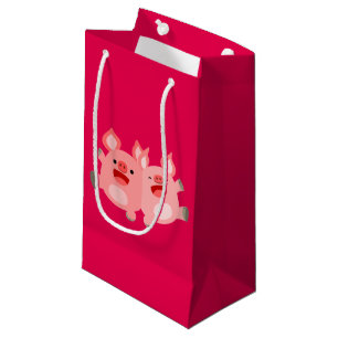JA!! Süße Cartoon-Schweine Geschenktasche Kleine Geschenktüte