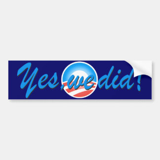 Ja taten wir Obama-Einweihungs-Blau Autoaufkleber