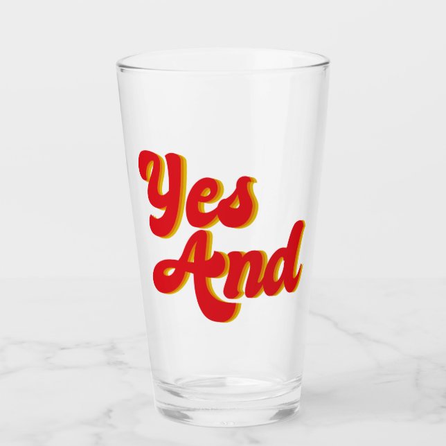 Ja und Improv Comedy Club Comedian Glas (Vorderseite)