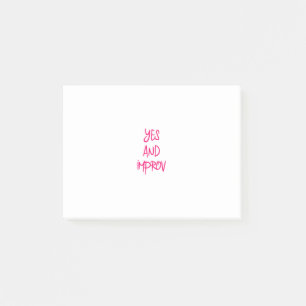 Ja und improvisiertes Komödien-Spaß Improv Zitat Post-it Klebezettel