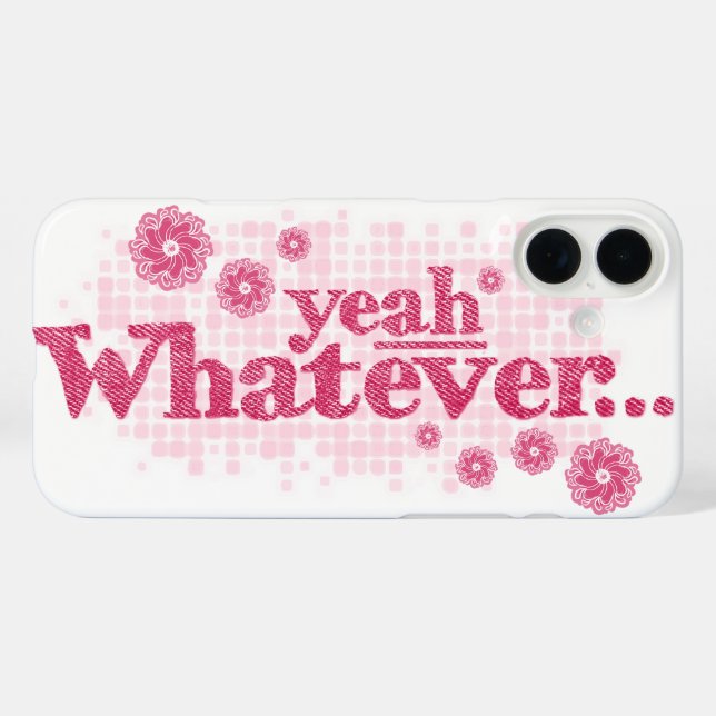 "Ja, was auch immer" rotes & weißes iPhone-Case title_seo2 (Rückseite (Horizontal))