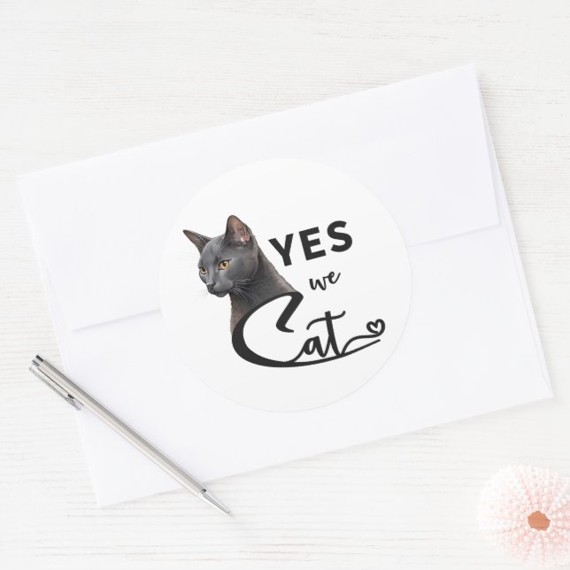 Ja wir Cat - Ja, wir können Runder Aufkleber (Umschlag)
