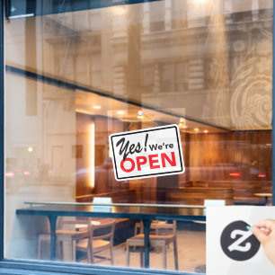 Ja Wir Haben Geöffnet Geschäftsladen Café Fensteraufkleber