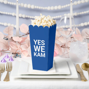 Ja Wir Kam lustige moderne Typografie weiß blau Geschenkschachtel