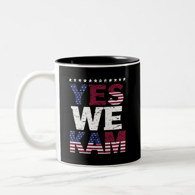 Ja, wir kam Sprichwort Zitat Zweifarbige Tasse (Links)