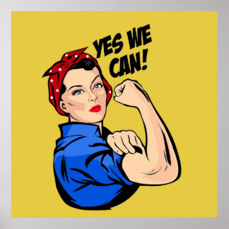 Ja Wir können das Riveter Aufkleber-Kissen-Shirt R Poster
