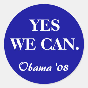 JA, WIR KÖNNEN. Obama '08 Runder Aufkleber