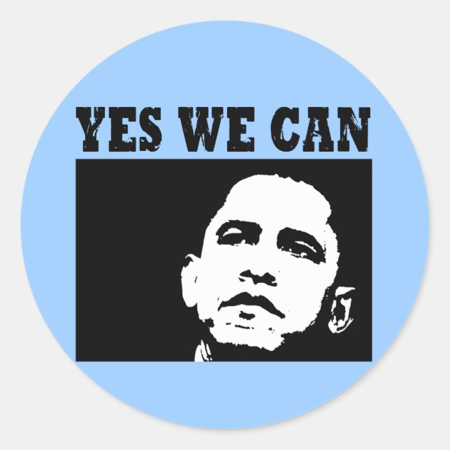 Ja, wir können Obama 2008 Sticer Runder Aufkleber (Vorderseite)
