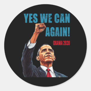 Ja, wir können Obama 2028 Präsident wieder Runder Aufkleber