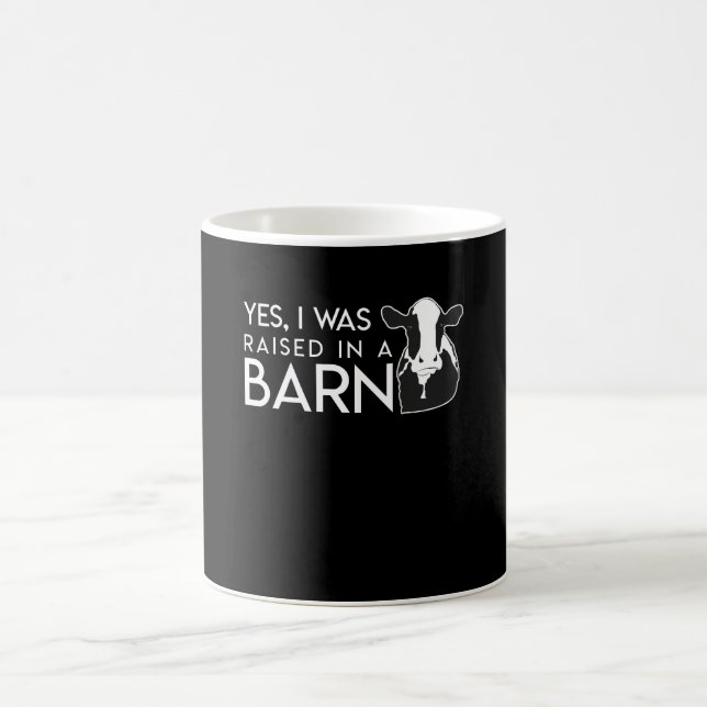 Ja wurde ich in ein Scheunen-Kuh-Liebhaber-Shirt Kaffeetasse (Mittel)