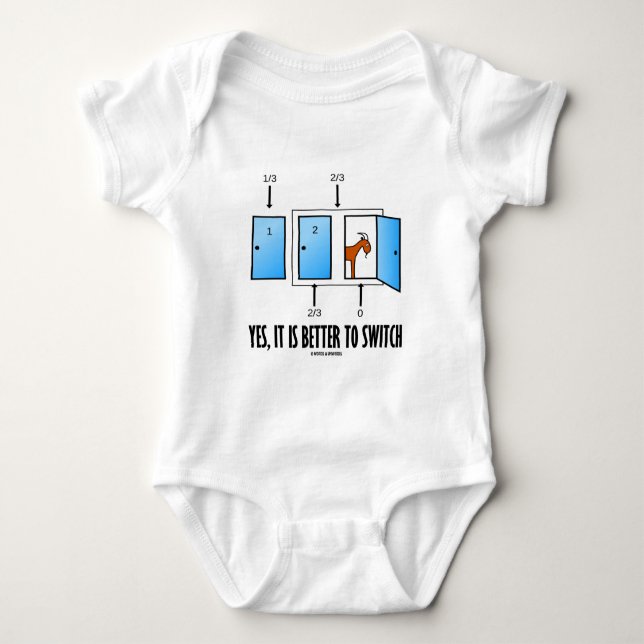 Ja zu schalten ist besser (drei Türen eine Ziege) Baby Strampler (Vorderseite)