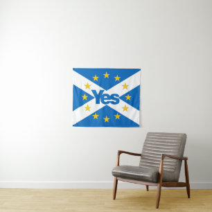 Ja zu unabhängiger Europäer-Schottland-Flagge Wandteppich