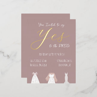 Ja zur Dress Bridal Folie Einladung