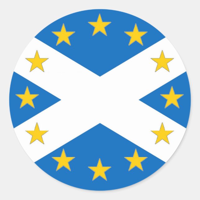 Ja zur unabhängigen Flagge Europas in Schottland Runder Aufkleber (Vorderseite)