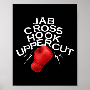 Jab Cross Hook Uppercut Boxer Funny Boxing Trainer Poster
