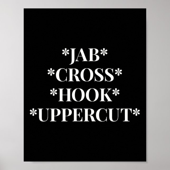 Jab Cross Hook Uppercut Boxer Workout Frauen Kickb Poster (Vorne)