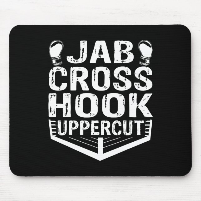 Jab Cross Hook Uppercut Boxer Workout Männer Fraue Mousepad (Vorne)