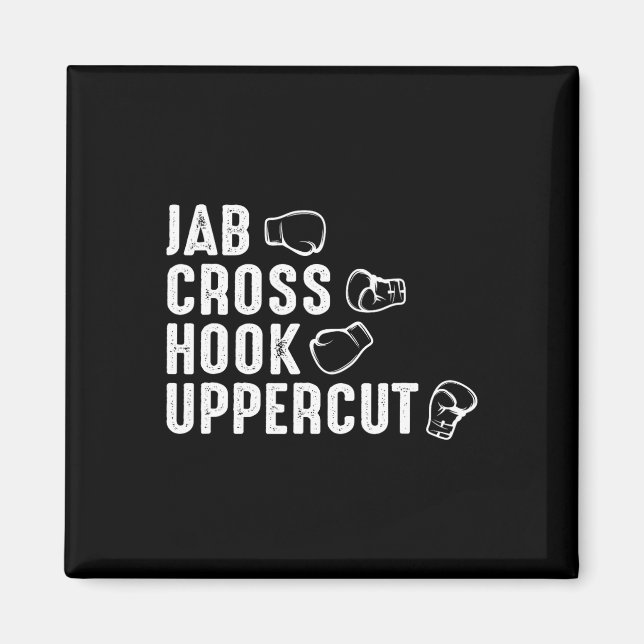 Jab Cross Hook Uppercut Boxhandschuhe Boxer  Magnet (Vorne)