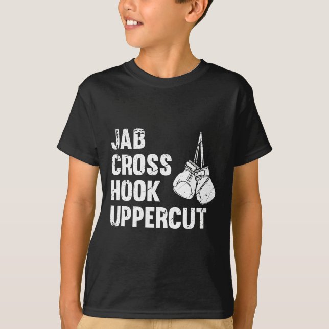 Jab Cross Hook Uppercut Boxing Fighting Technology T-Shirt (Vorderseite)