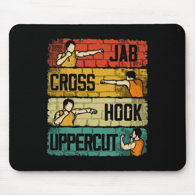 Jab Cross Hook Uppercut Boxing Mousepad (Vorne)