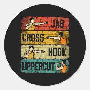 Jab Cross Hook Uppercut Boxing Runder Aufkleber
