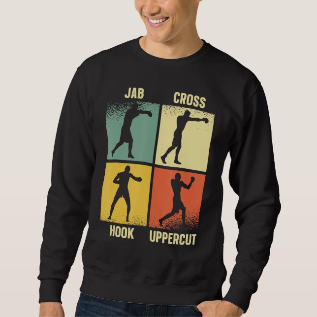 Jab Cross Hook Uppercut Boxinghandschuhe Boxer Sweatshirt (Vorderseite)