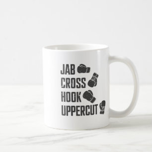 Jab Cross Hook Uppercut Funny Boxing Trainer Kaffeetasse
