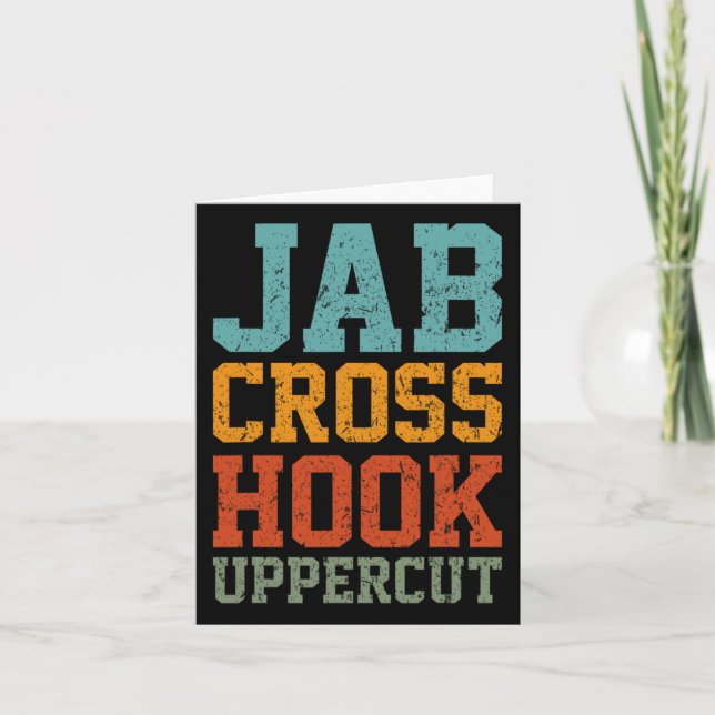 Jab Cross Hook Uppercut Funny Boxing Trainer Karte (Vorderseite)