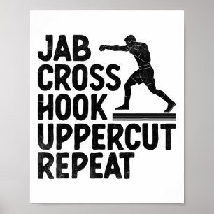 Jab Cross Hook Uppercut Wiederholung Boxer Sportat Poster