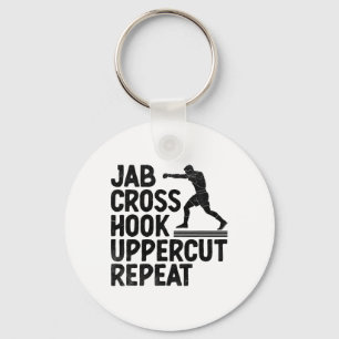 Jab Cross Hook Uppercut Wiederholung Boxer Sportat Schlüsselanhänger