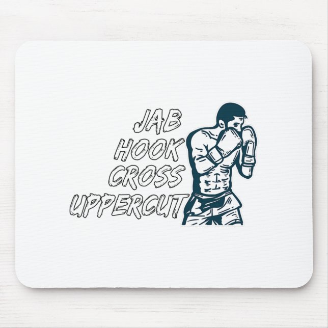 Jab Hook Cross Uppercut Boxen für Boxer Männer Jun Mousepad (Vorne)