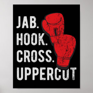 Jab, Hook, Cross, Uppercut - Kickboxen und Boxen Poster