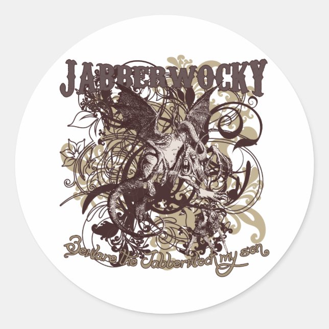 Jabberwocky Carnivale Style Runder Aufkleber (Vorderseite)