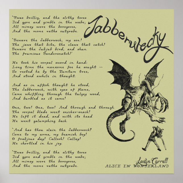 Jabberwocky Poem Poster (Vorne)