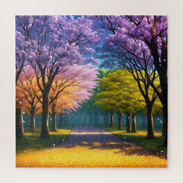 Jacaranda Bäume bezaubernd, Jigsaw Puzzle (Vertikal)