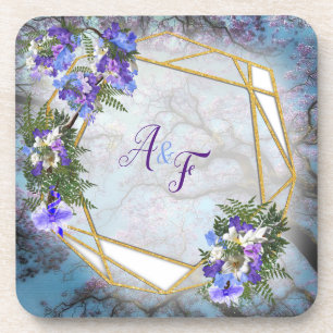 Jacaranda-Blüten & Lilien-Blumenuntersetzer Getränkeuntersetzer