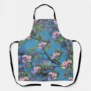 Jacaranda Frühjahrsblüten Wiederholungsmuster All- Schürze