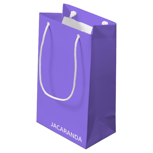 Jacaranda lila Farbname Kleine Geschenktüte (Rückseite Schrägansicht)