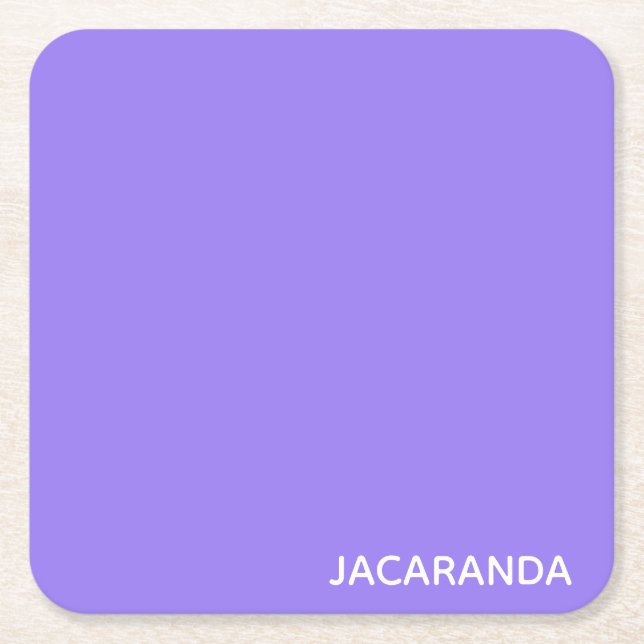 Jacaranda lila Farbname Rechteckiger Pappuntersetzer (Vorderseite)