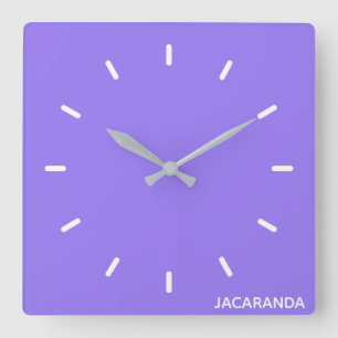 Jacaranda purple color name quadratische wanduhr
