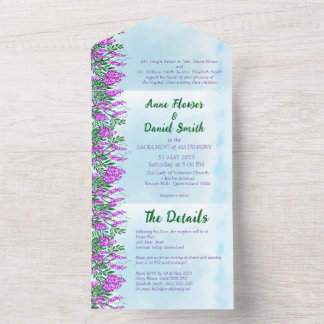 Jacaranda Sky Blue All in One Wedite Einladung