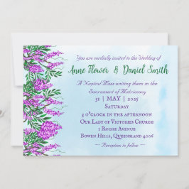 Jacaranda Sky Blue Katholic Wedding Einladung