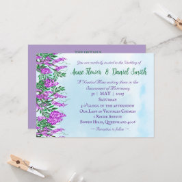 Jacaranda Sky Blue Katholic Wedding Einladung
